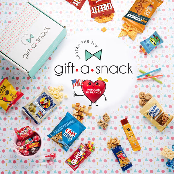 Gift A Snack - Valentines Day Snack Box Variety Pack Care Package + Greeting Card (40 Count) Galentines Birthday Sweet Treats Gift Basket, Candies Chips Crackers Bars Corporate Gifts