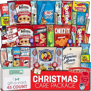 Christmas Pre-filled Holiday Snack Box + Greeting Card (45 Count)