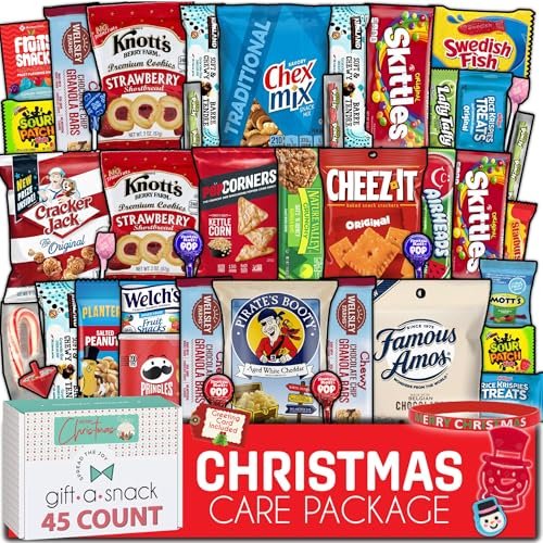 Christmas Pre-filled Holiday Snack Box + Greeting Card (45 Count)