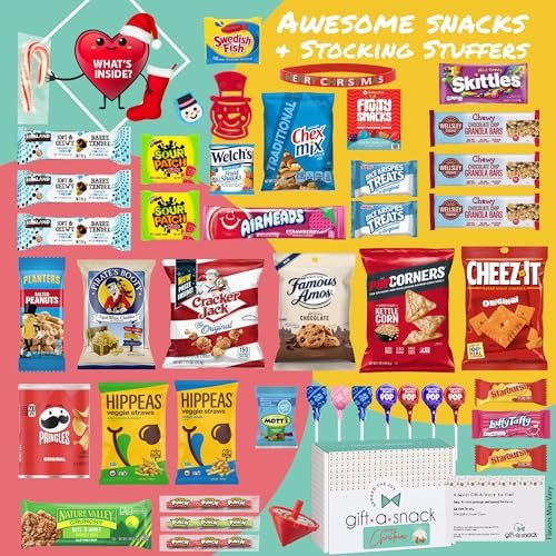 Christmas Pre-filled Holiday Snack Box + Greeting Card (45 Count)