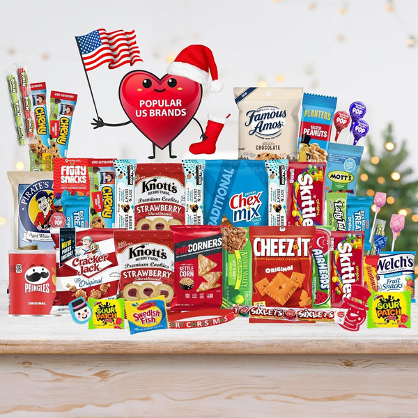 Christmas Care Package (45 Count) Candy Toys Snacks Cookies Bars Chips  Holiday Stocking Stuffer Variety Gift